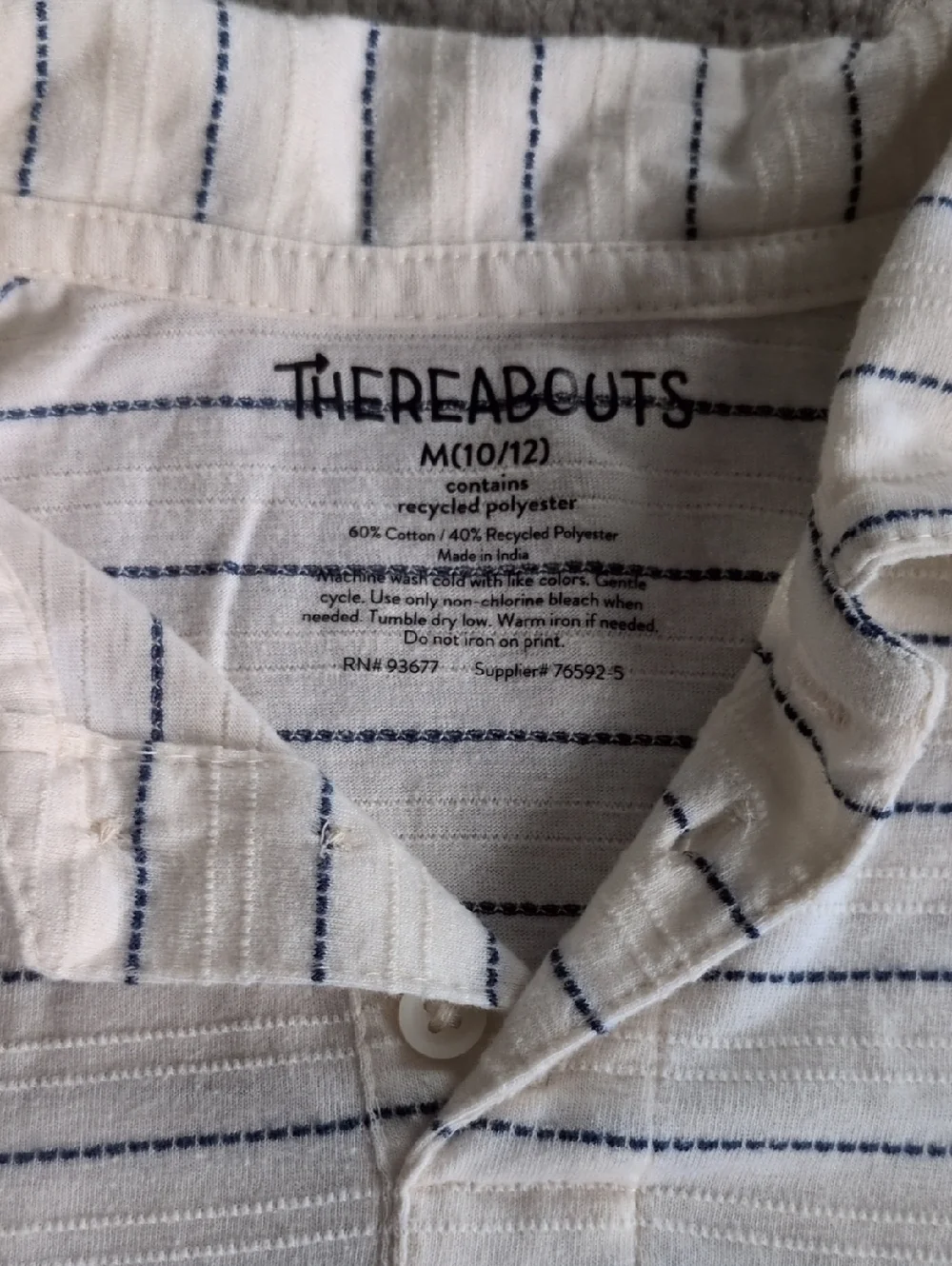 Kids Striped Cream & Blue Polo Shirt